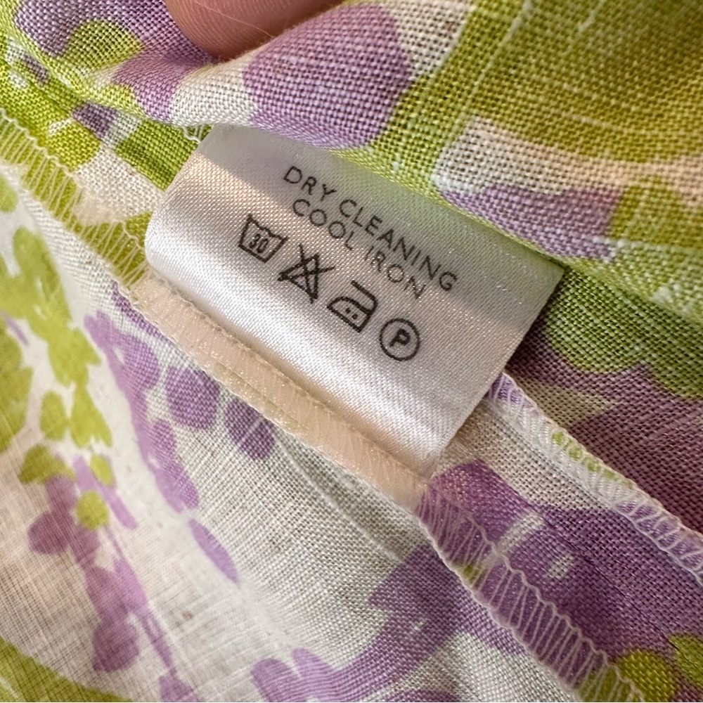 Loro Piana Purple and Green Linen Blouse - Picture 7 of 16